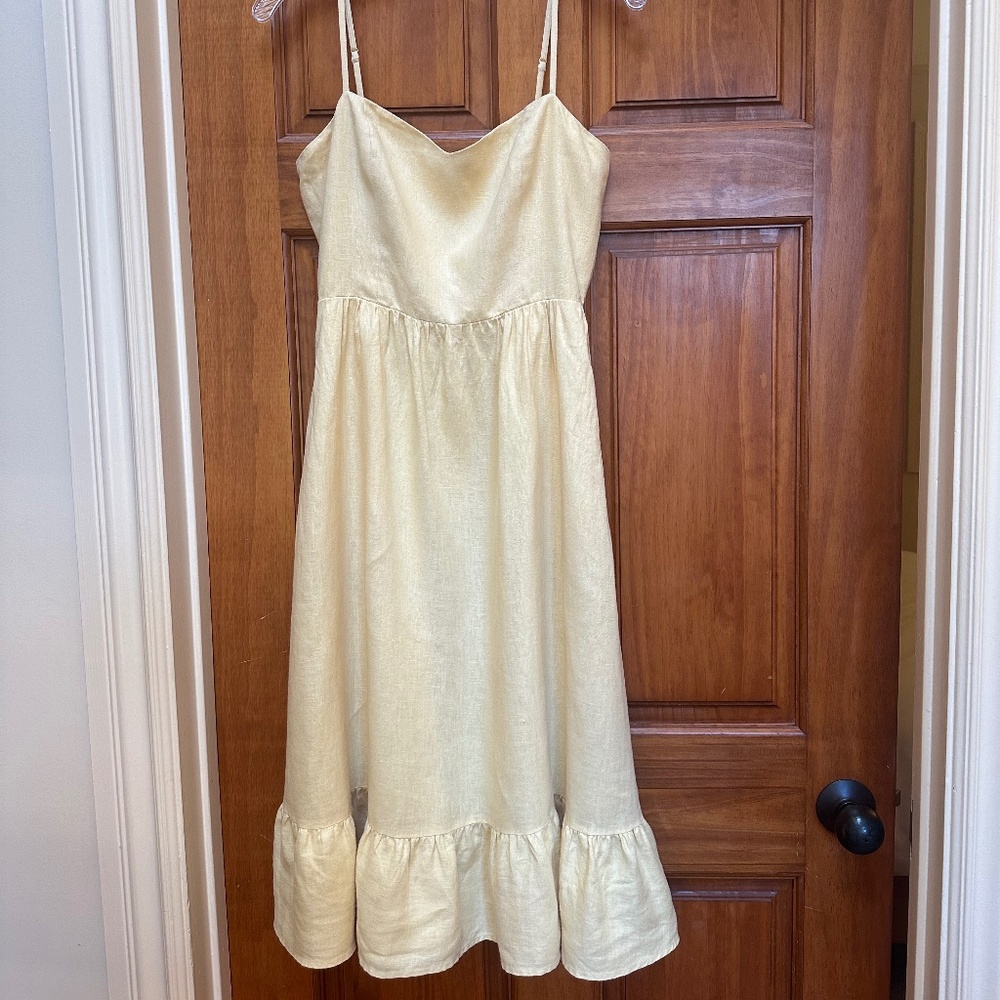 Reformation yellow midi linen dress size 4 🎉
